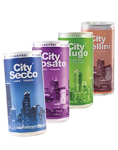 72 Dosen City gemisch Bellini,Hugo rose,Hugo und City Secco von City aromatisierter Cocktail