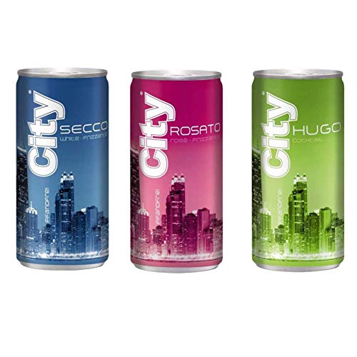 72 Dosen City gemischt City Rosato,Hugo und City Secco a 200ml (72x200ml) inc. EINWEG Pfand von City aromatisierter Cocktail