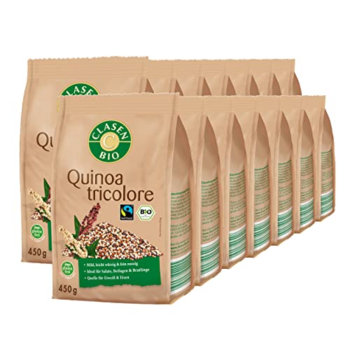 14x CLASEN BIO Quinoa Tricolore - Fairtrade, vegan und glutenfrei, biologischer Anbau - 450 g von Clasen Bio