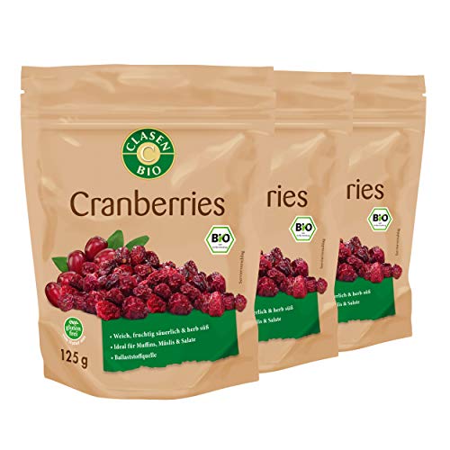 3x CLASEN BIO Cranberries - 125g von Clasen Bio