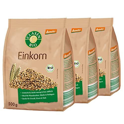 3x CLASEN BIO Demeter Einkorn mit nussig-süßen Geschmack 500g von Clasen Bio