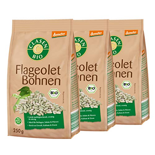 3x CLASEN BIO Demeter Flageolet Bohnen, getrocknet - 250 g von Clasen Bio