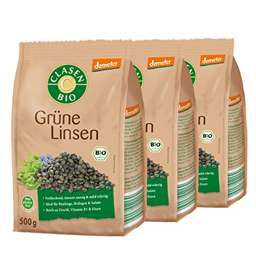 3x CLASEN BIO Demeter grüne Linsen - 500g von Clasen Bio