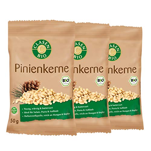 3x CLASEN BIO Pinienkerne, glutenfrei, vegan, naturbelassen - 50 g von Clasen Bio