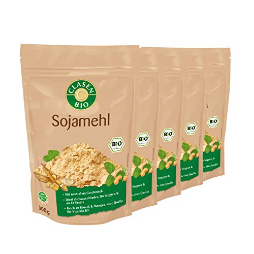 5x CLASEN BIO Sojamehl, fein gemahlen, vegan - 300 g von Clasen Bio