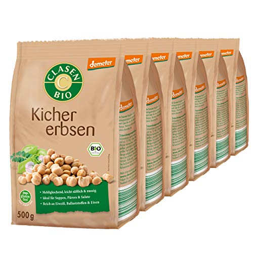 6x CLASEN BIO Demeter Kichererbsen, getrocknet - 500 g von Clasen Bio