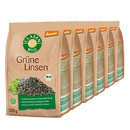 6x CLASEN BIO Demeter grüne Linsen - 500g von Clasen Bio