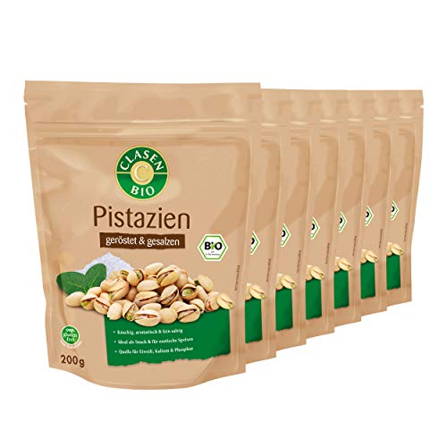 7x CLASEN BIO Pistazien geröstet und gesalzen - 200g von Clasen Bio