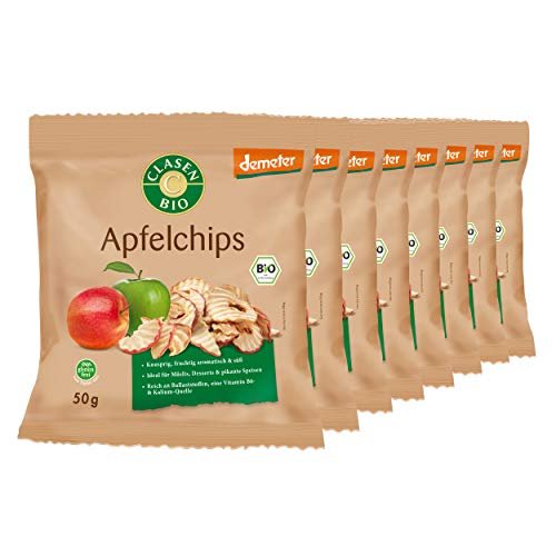 8x CLASEN BIO Demeter Apfelchips - 50g von Clasen Bio