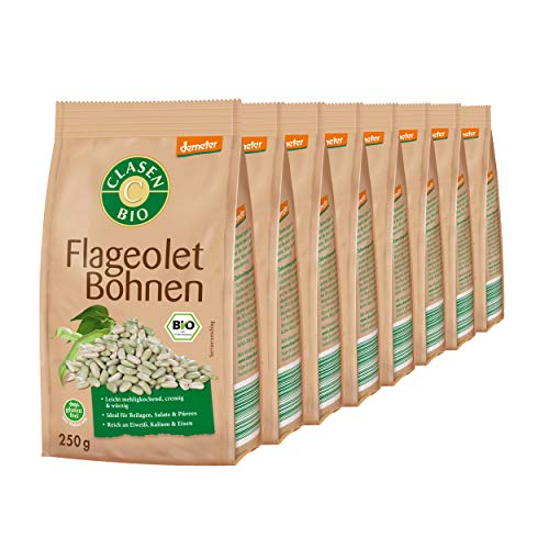 8x CLASEN BIO Demeter Flageolet Bohnen, getrocknet - 250 g von Clasen Bio