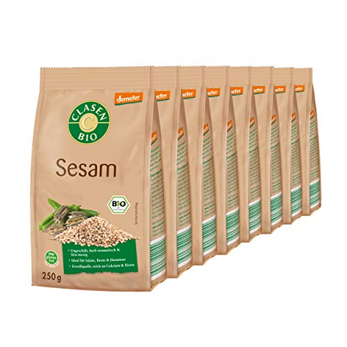 8x CLASEN BIO Demeter Sesam, ungeschält - 250 g von Clasen Bio