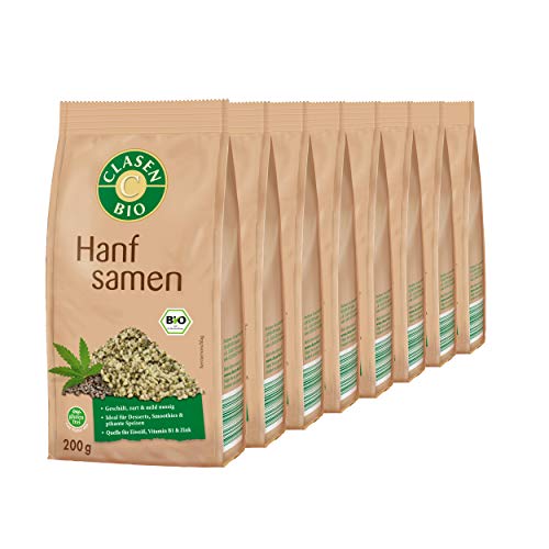 8x CLASEN BIO Hanfsamen, geschält - 200 g von Clasen Bio