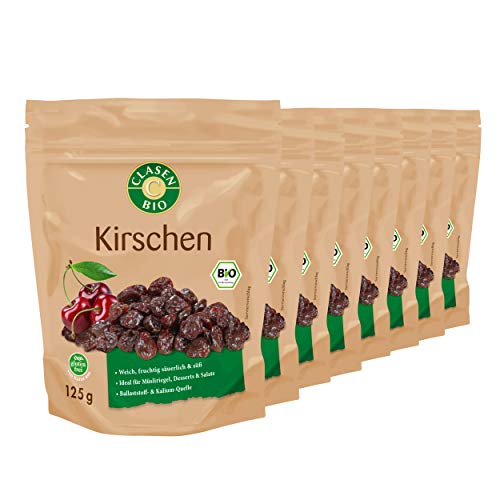 8x CLASEN BIO Kirschen getrocknet mit Rohrzucker gesüßt - 125 g von Clasen Bio