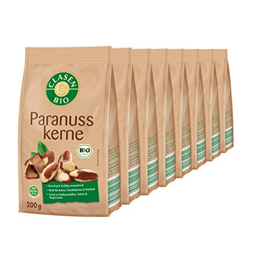 8x CLASEN BIO Paranusskerne, naturbelassen, vegan und glutenfrei - 200g von Clasen Bio