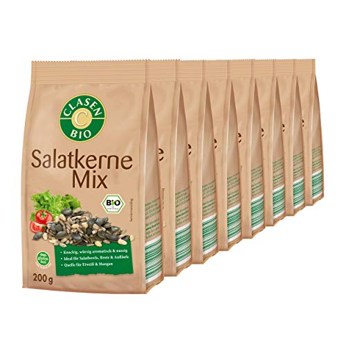 8x CLASEN BIO Salatkerne Mix - von Natur aus vegan und glutenfrei, biologischer Anbau - 200 g von Clasen Bio