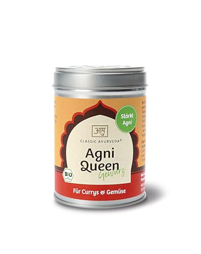 Classic Ayurveda | Bio | Agni Queen | Für Currys und Gemüse | Nach ayurvedischer Rezeptur | Gewürzmischung | 80 g von Classic Ayurveda