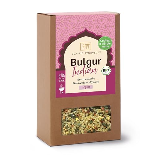 Classic Ayurveda – Bio Ayurvedischer Bulgur Indian – 240 g – Aromatische Fertigmischung aus Hartweizen für Pfannengerichte, Suppen und Beilagen von Classic Ayurveda