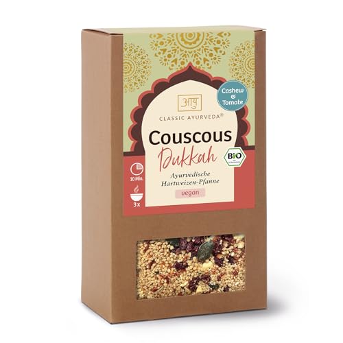 Classic Ayurveda – Bio Ayurvedischer Couscous Dukkah – 240 g – Fertigmischung mit orientalischer Gewürzmischung und Cashew für Pfannengerichte, Salate und Füllungen von Classic Ayurveda