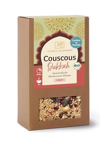 Classic Ayurveda – Bio Ayurvedischer Couscous Dukkah – 240 g – Fertigmischung mit orientalischer Gewürzmischung und Cashew für Pfannengerichte, Salate und Füllungen von Classic Ayurveda