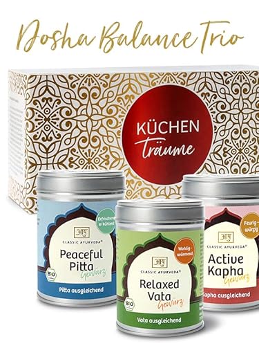 Classic Ayurveda - Bio Dosha Balance Trio - 3 x 50 g - Ayurvedische Gewürzmischungen für harmonisches Kochen von Classic Ayurveda