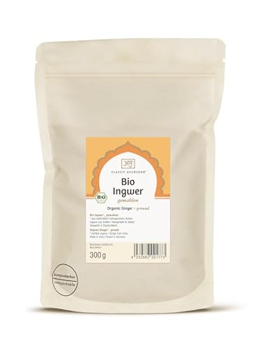 Classic Ayurveda - Bio Ingwer gemahlen - 300 g - Wichtiges Ayurveda-Gewürz mit universell ausgleichenden Eigenschaften von Classic Ayurveda