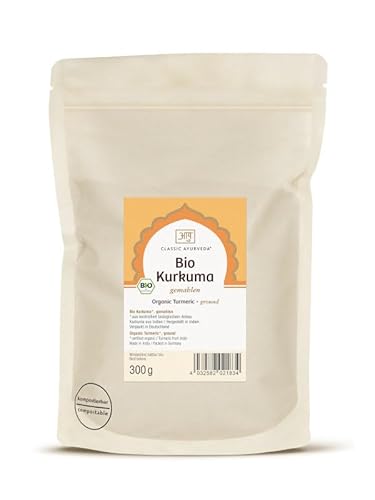 Classic Ayurveda - Bio Kurkuma (gemahlen) - 300 g - Farbgebendes Gewürz für Currygerichte von Classic Ayurveda