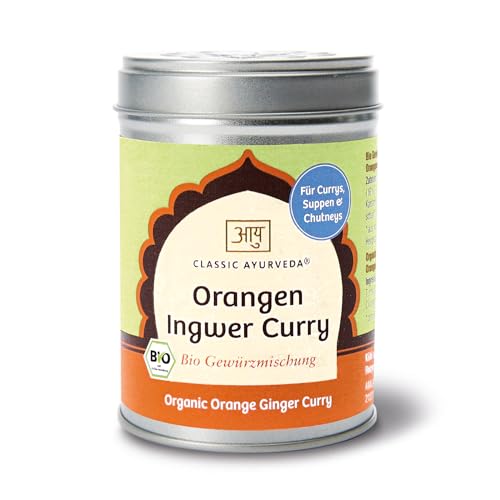 Classic Ayurveda - Bio Orangen Ingwer Curry Gewürzmischung - 70 g - Fruchtig-frische Note für Currys und Chutneys von Classic Ayurveda