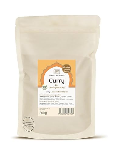 Classic Ayurveda - Bio Curry Gewürzmischung - 300 g - Sanft und aromatisch für die authentische ayurvedisch-indische Küche von Classic Ayurveda