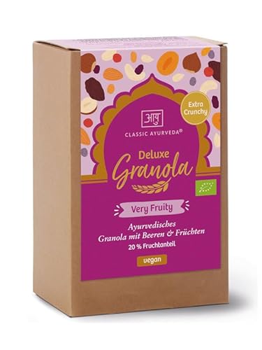 Classic Ayurveda – Bio Deluxe Granola Very Fruity – 320 g – Ayurvedisches Granola mit Beeren & Früchten und 20% Fruchtanteil von Classic Ayurveda