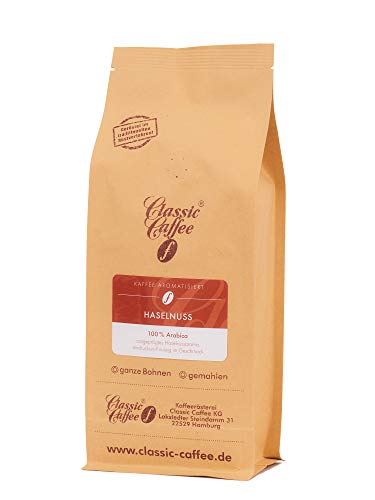 Aromatisierter Kaffee - Haselnuss - 250g - Ganze Bohne von Classic Caffee