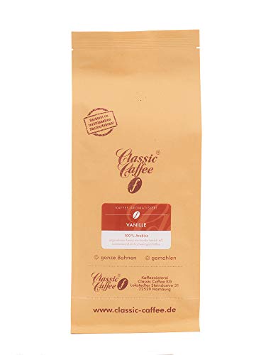 Aromatisierter Kaffee - Vanille - 250g - Ganze Bohne von Classic Caffee