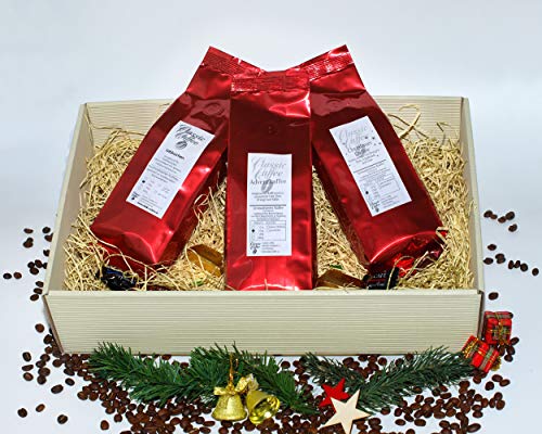 Classic Caffee - Geschenkset- Kaffee zum Advent- hochwertige Arabica Bohnen - Kaffee für Weihnachtszeit - Geschenk zum Weihnachten - mittlere Röstung- 3x250g- Gemahlen von Classic Caffee