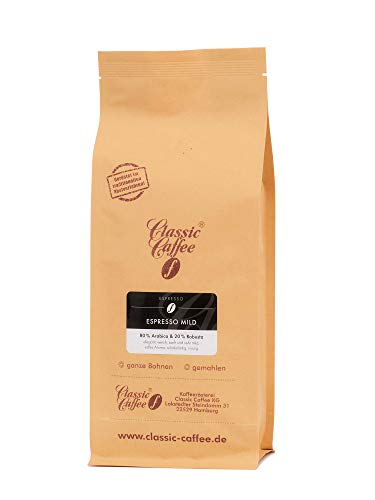 Espresso mild / helle Bohne - 250g - Gemahlen von Classic Caffee