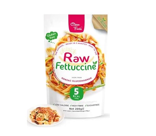 3 x CleanFoods 5 Kalorien Konjak Nudeln l Fettuccine 200g I Konjac Shiritaki Glucomannan I vegan glutenfrei fettfrei zuckerfrei I in 2 Minuten fertig von Clean Foods