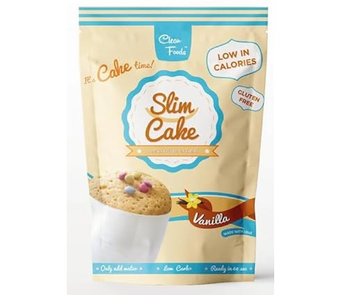 3 x CleanFoods SlimCake 73 Kalorien Tassenkuchen l Vanille Geschmack l 5 Tassenkuchen I Konjac Glucomannan I Glutenfrei I Zuckerfrei I in 60 Sekunden zubereitet l Mugcake von Clean Foods LoveEveryBody