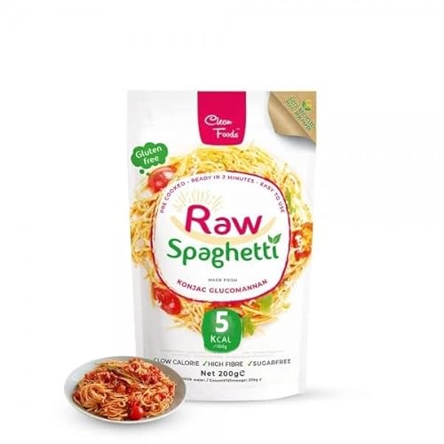 8 x CleanFoods 5 Kalorien Konjak Nudeln l Spaghetti 200g Packung I Konjac Shirataki Glucomannan I vegan glutenfrei fettfrei zuckerfrei I nur 5 Kalorien je 100g I in 2 Minuten fertig von Clean Foods