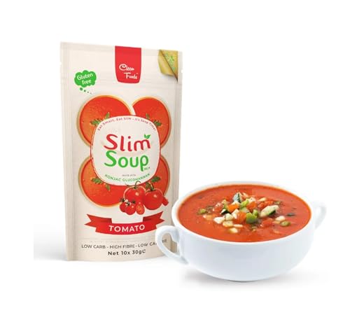 CleanFoods SlimSoup Tomatensuppe 10x 30g I Konjac Glucomannan I nur 23 Kalorien je 100 g I Suppe Tomaten von Clean Foods