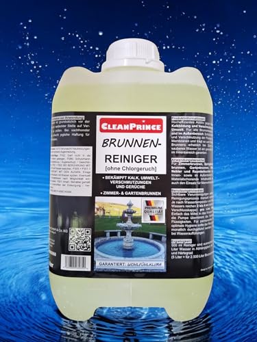 CleanPrince Brunnenreiniger 5 Liter | Brunnen Springbrunnen Wasserklärung Reiniger Gartenbrunnen klären Brunnenklar Brunnenfresh von CleanPrince