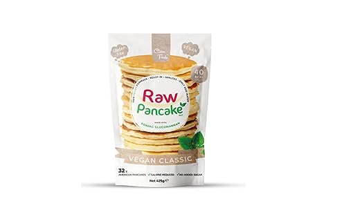 CleanFoods Pfannkuchen Raw Pancake vegan klassik 425g Packung I Konjac Glucomannan I nur 70 Kcal pro 100 g I Zubereitung in 2 Minuten von Cleanfoods