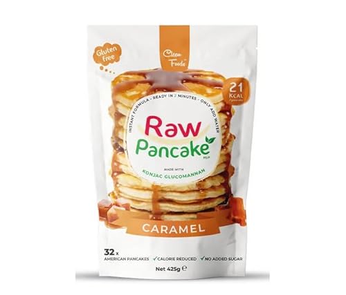 Cleanfoods 21 Kalorien Pfannkuchen l caramel/karamell 425g l 32 Pancakes l 21 Kalorien/Pancake l Konjak/Konjac Glucomannan l zubereitung in 2 Min von Clean Foods