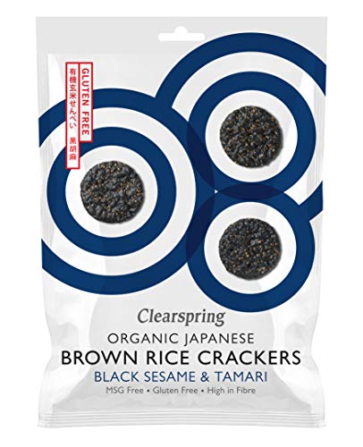 Clearspring - Organic Japanese Brown Rice Crackers - Black Sesame - 40g von Clearspring