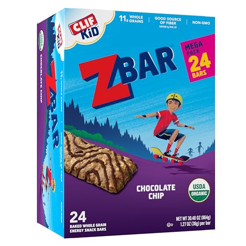 Chocolate Chip - Soft Baked Whole Grain Snack Bars - USDA Organic - Non-GMO - Plant-Based - 1.27 oz. (24 Pack) von Clif Kid ZBar