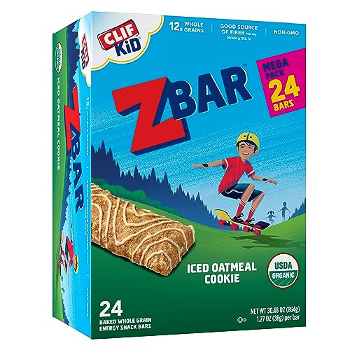 Iced Oatmeal Cookie - Soft Baked Whole Grain Snack Bars - USDA Organic - Non-GMO - Plant-Based - 1.27 oz. (24 Pack) von Clif Kid ZBar