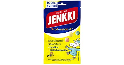 Cloetta Jenkki Xylitol Strawberry Tutti frutti Banana Kaugummi 1 Pack of 75g von Cloetta