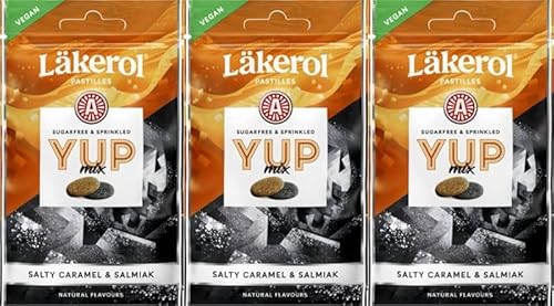 Cloetta Lakerol YUP Mix Salty Caramel & Salmiak Pastillen 3 Pack of 30g von Cloetta