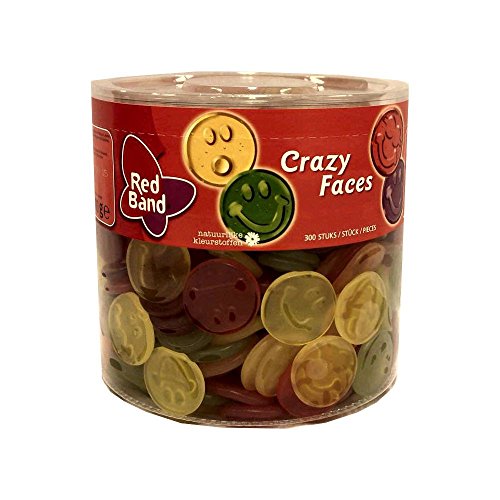 Red Band Fruchtgummi Crazy Faces 300 Stck. Runddose (Fruchtgummi Gesichter) von Cloetta