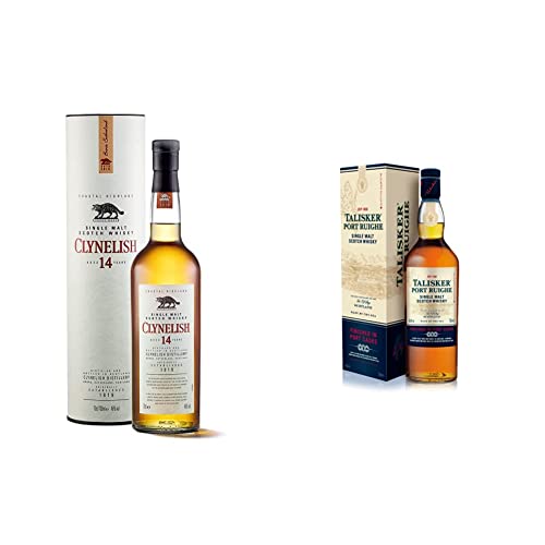 Clynelish 14 Jahre | 46% vol | 700ml & Talisker Port Ruighe | Single Malt Scotch Whisky | im hochwertigen Geschenkset | handverlesen von der Insel Skye | 45.8% vol | 700ml Einzelflasche | von Clynelish