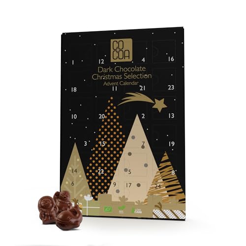 Adventskalender Zartbitterschokolade 70 % BIO 180g/ohne weißen raffinierten Zucker/ROH-Schokolade aus ungerösteten Kakaobohnen/klassische Zartbitterschokolade 70 % Kakao von Co coa