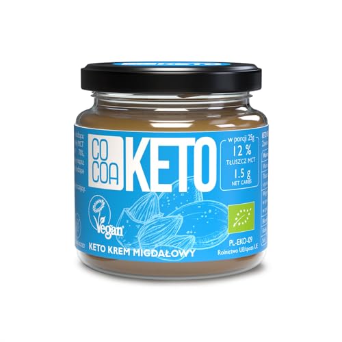 BIO Keto-Mandelcreme 200g, nur 1,5g Kohlenhydrate pro Portion, Low Carb Snack mit MCT-Öl, KETO-Snack in Schokolade, perfekt für eine ketogene und kohlenhydratarme Ernährung von Co coa