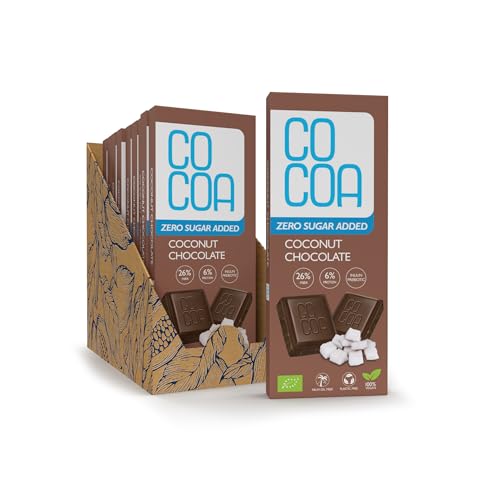 Low Carb Kokosschokolade BIO-ohne Zuckerzusatz & Veganfreundlich/10x40g (400g)/ kohlenhydratarmer Snack mit Inulin-Präbiotikum Schokolade geeignet für eine KETO-Diät mit niedrigem Kohlenhydratgehalt von Co coa